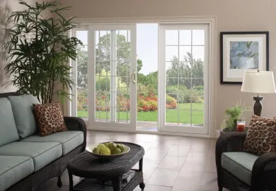 Sliding glass door with triple-panes