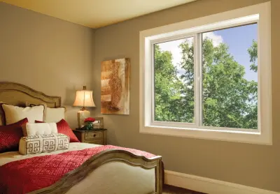 sliding windows in a bedroom